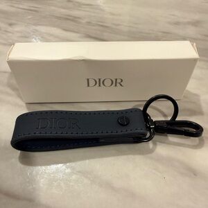 Dior Navy Leather Key Holder